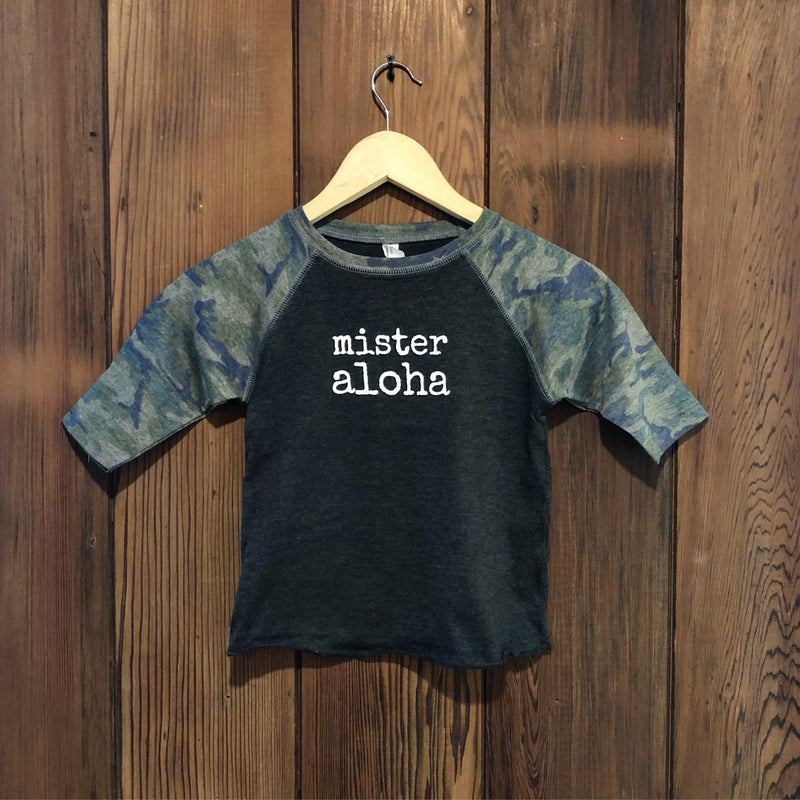 mr. aloha - TODDLER & KIDS camouflage baseball T-Shirt - SALE
