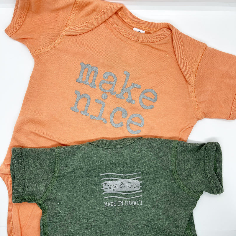 make nice - BABY onesies - SALE