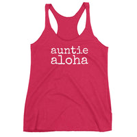 auntie aloha - Women's Racerback Tank - Made to Order