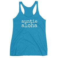 auntie aloha - Women's Racerback Tank - Made to Order