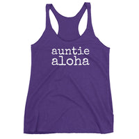 auntie aloha - Women's Racerback Tank - Made to Order